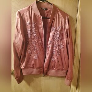 Torrid bomber jacket in rose gold, size 00